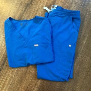 Figs royal blue scrub set
